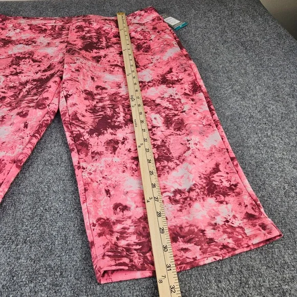 Emily B Active Wear Pink Tie Dye Capri Pants Plus Size 2X New NWT L-DS20 - Picture 2 of 8